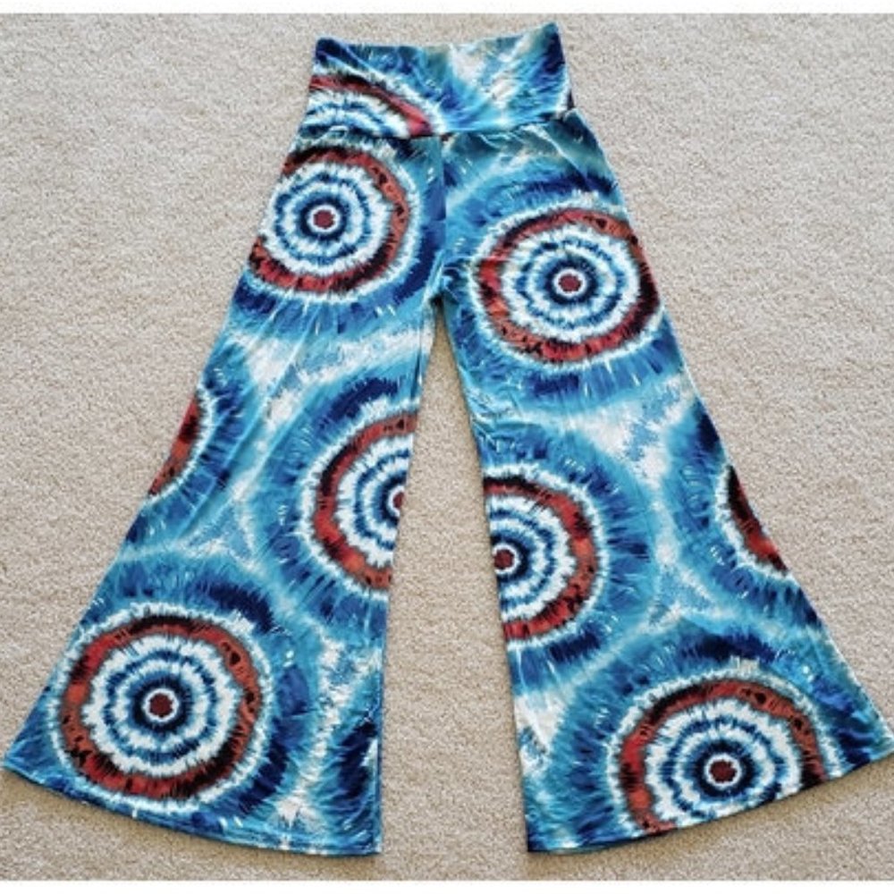 Plus Size Tie Dye Wide Leg Palazzo Pants - Picture 3 of 7